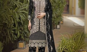 Blooming Georgette Sherwani-Style Suit with Diamond Work – G-012