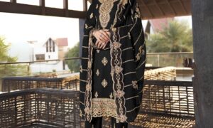 Blooming Georgette Embroidered Suit with Diamond Work – G-015
